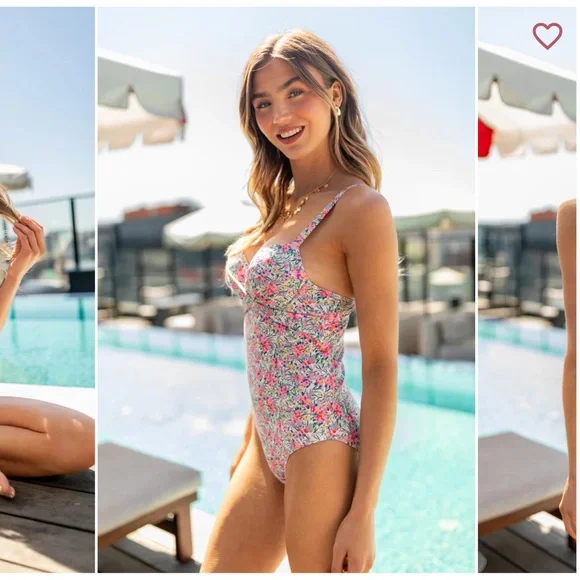 Floral One Piece Swimsuit - Picture 3 of 5